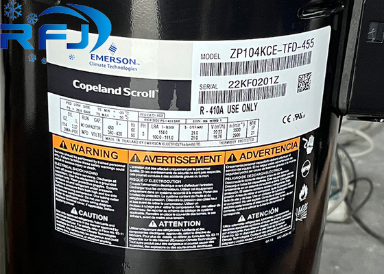 9HP Copeland R410a Συμπιεστήρας κυλίνδρων ZP104KCE-TFD-455 Για HAVC